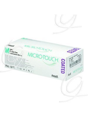 Gants d’examen latex Micro-touch® coated - Taille XS 5/6, la boîte de 100.