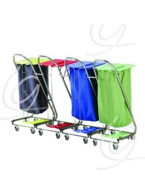 Chariot sacs à linge accrochables - Coloris bleu.