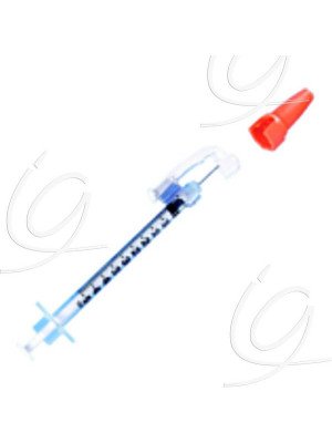 Seringues à insuline BD* SafetyGlide™ - 1 ml, aiguille sertie 29G, L 12,7 mm.