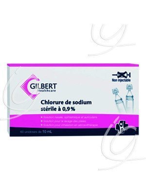 Sérum physiologique** Chlorure de sodium - La boîte de 32 x 50 ml de Chlorure de sodium stérile 0,9% pour le lavage des plaies.