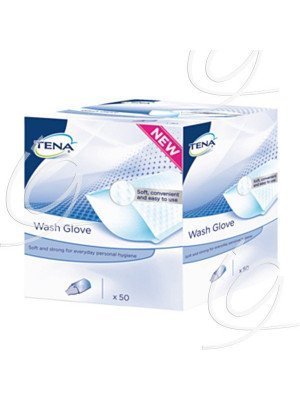 TENA Wash Glove : Gants jetables - La boîte de 175 plastifiés.