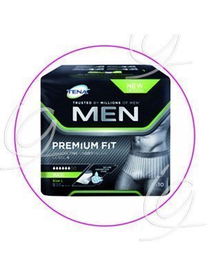 TENA Men Active Fit ou Premium Fit - Premium Fit impression rayures, le paquet de 12 Niveau 4, taille M.