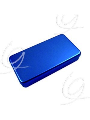 Boîte aluminium - Bleu, dim. L 180 x l 90 x H 30 mm.